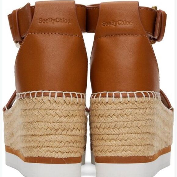 NWT See by Chloé Women's Glynn Platform Wedge Espadrille Sandals size 42 - Picture 3 of 3